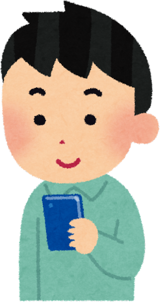 Illustration of a Young Boy Using a Smartphone