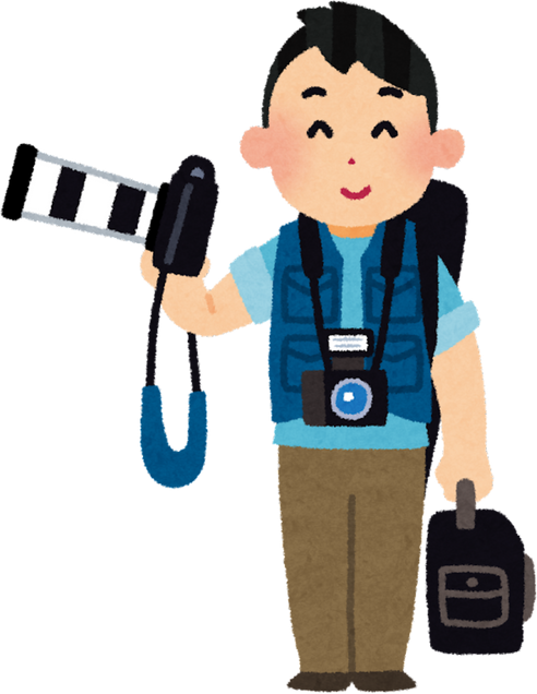 Illustration of Male Photographer with Camera Equipment